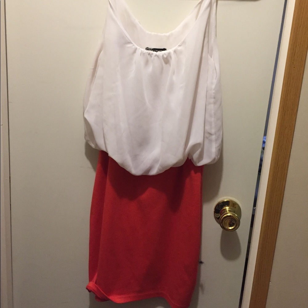 Pink and white cocktail dress